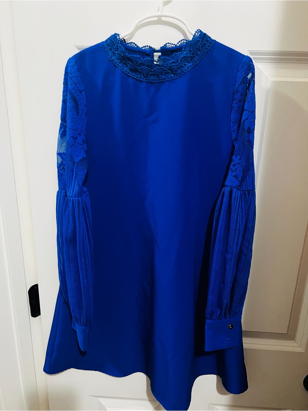 GB girls Royal Blue Lace Sleeve Long-Sleeve Dress